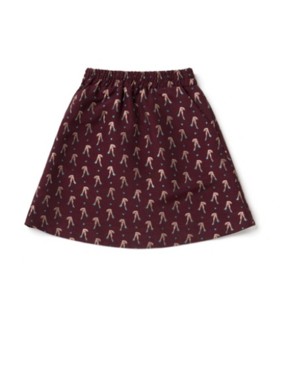 BURU “Legs” Everyday Miniskirt NWT Burgundy Novelty Print Skirt Large